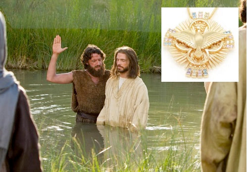 18K Plated Holy Spirit Dove Cross CZ Necklace