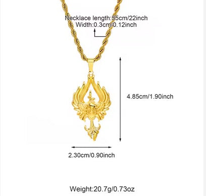 Stunning 18K Gold Plated Phoenix Bird Necklace