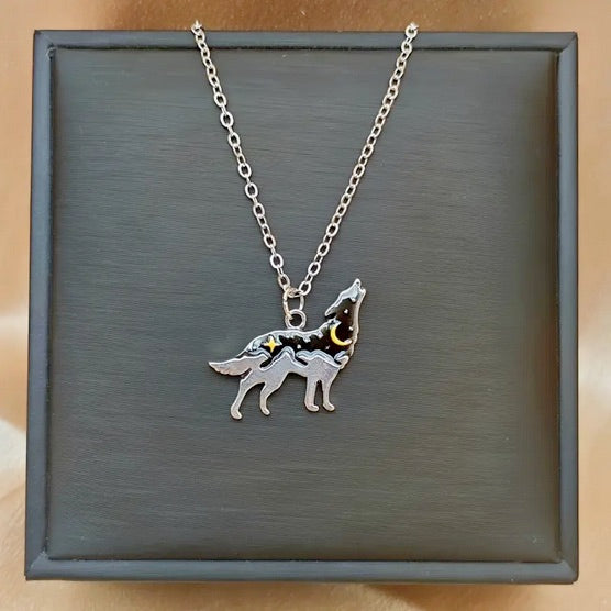 Evening Star Howling Wolf Necklace