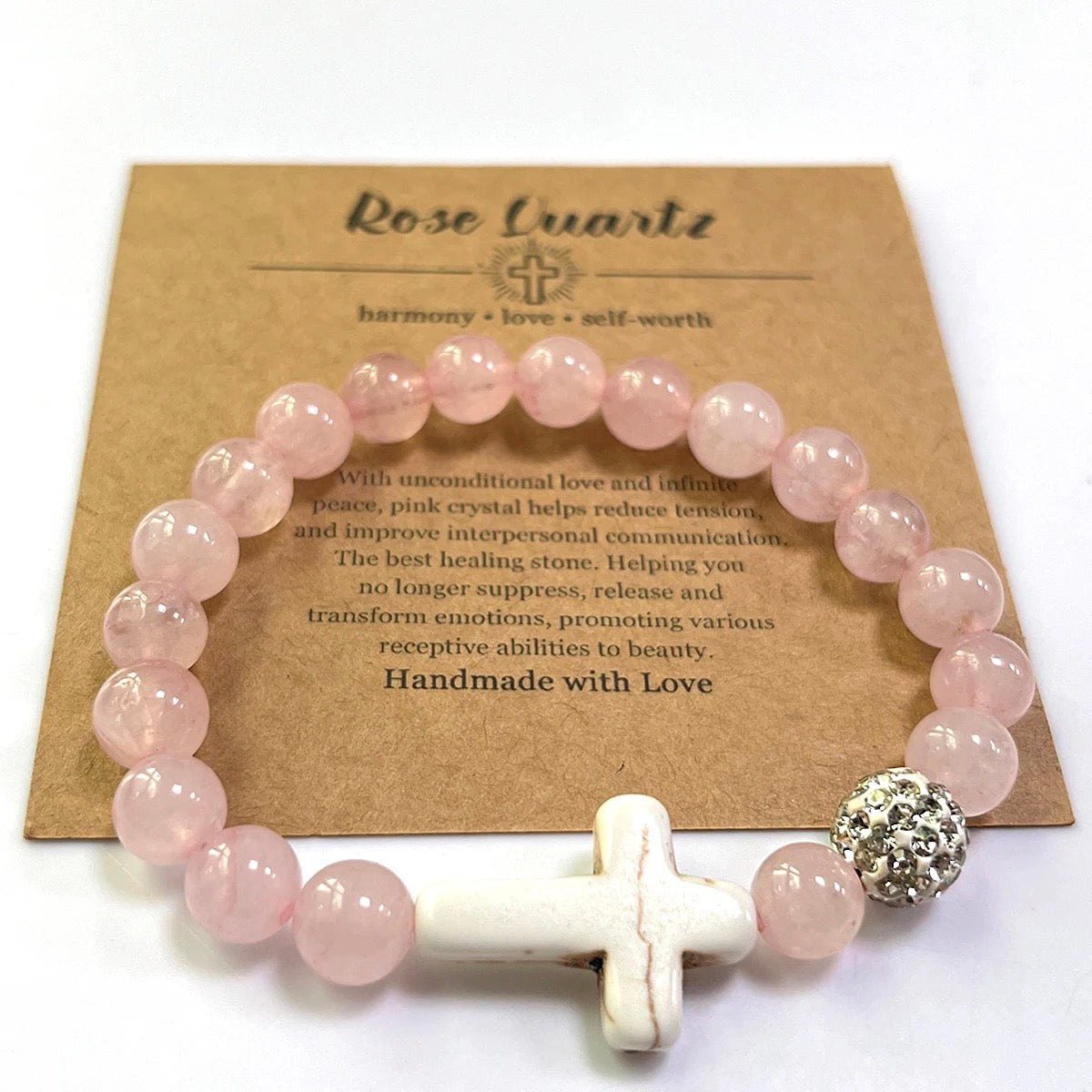 Handmade Gemstone Beaded Cross Bracelets- Nine Gemstone Choices!