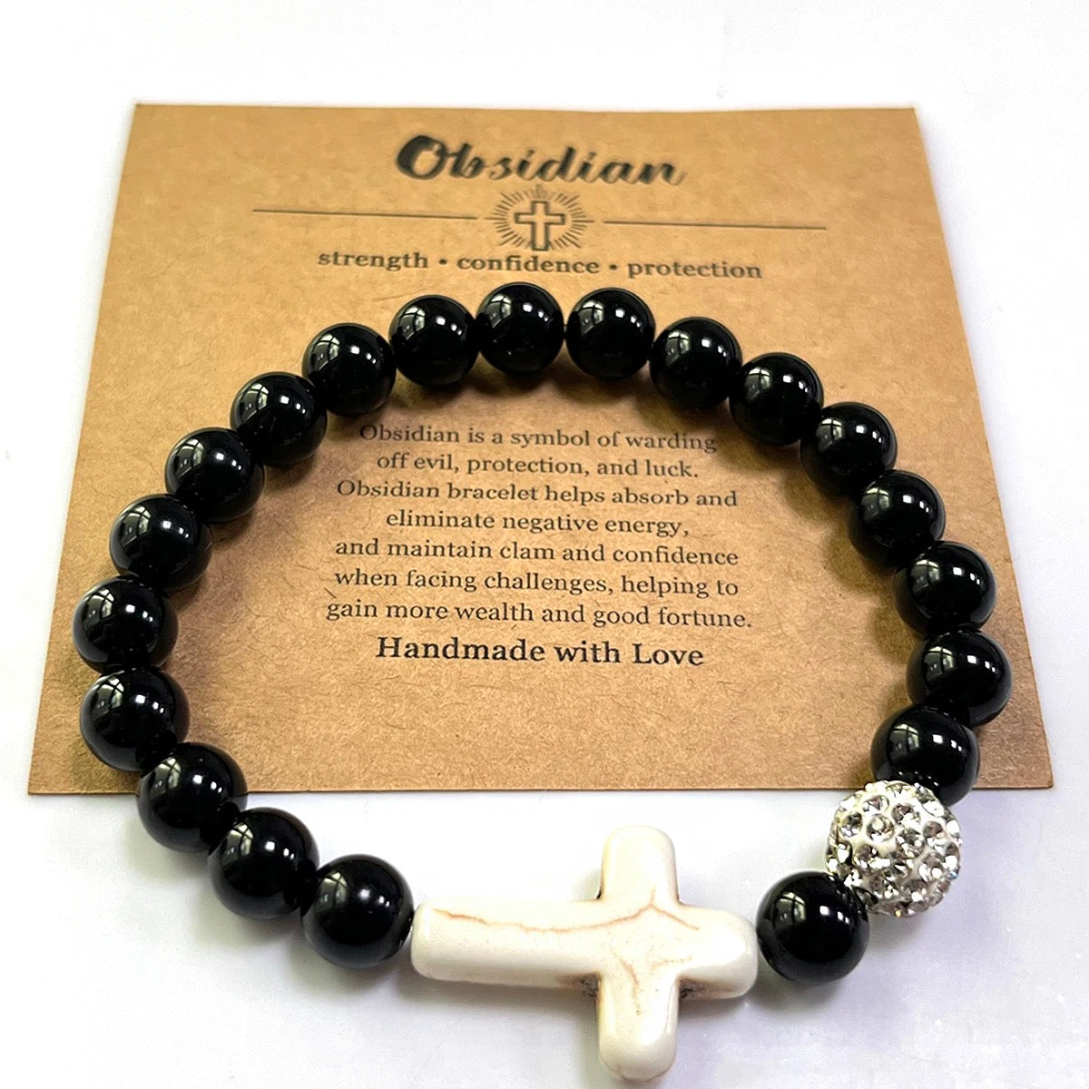 Handmade Gemstone Beaded Cross Bracelets- Nine Gemstone Choices!