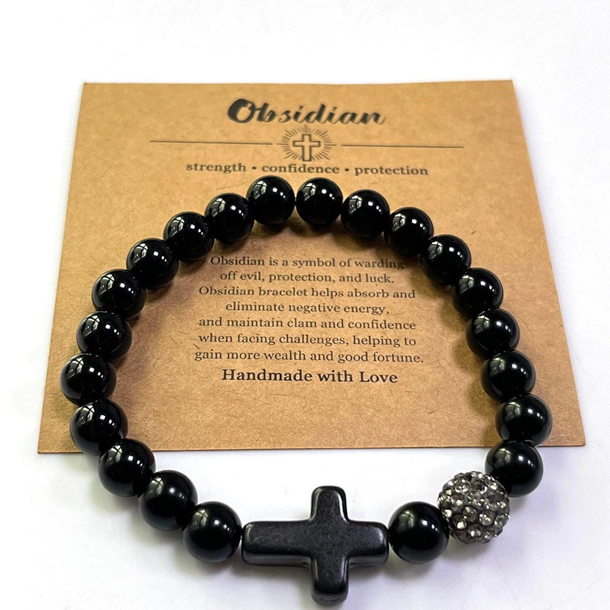 Handmade Gemstone Beaded Cross Bracelets- Nine Gemstone Choices!