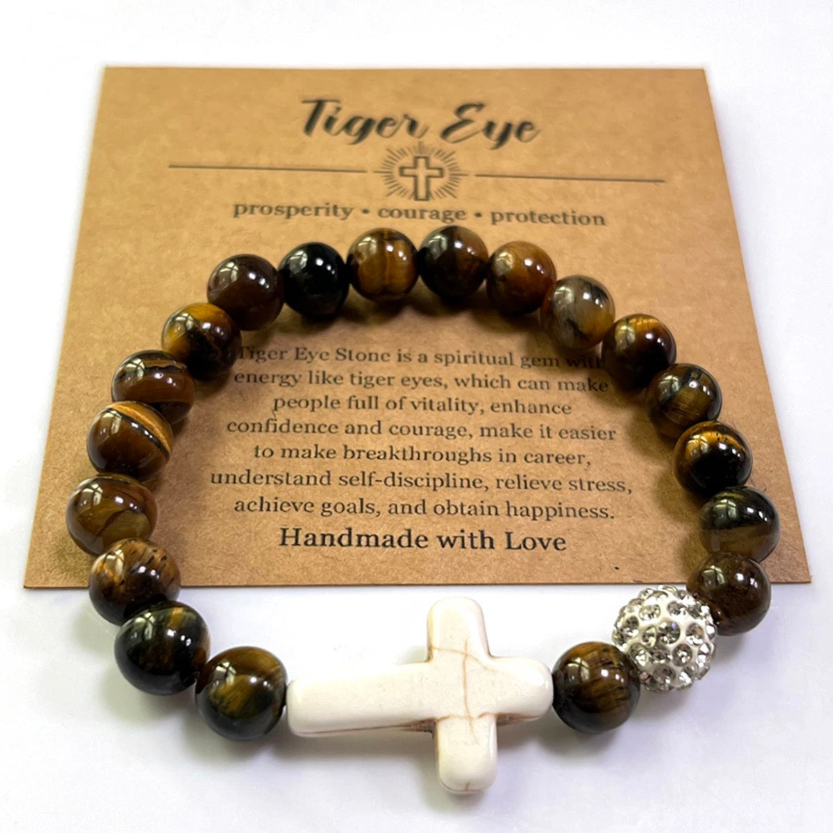 Handmade Gemstone Beaded Cross Bracelets- Nine Gemstone Choices!