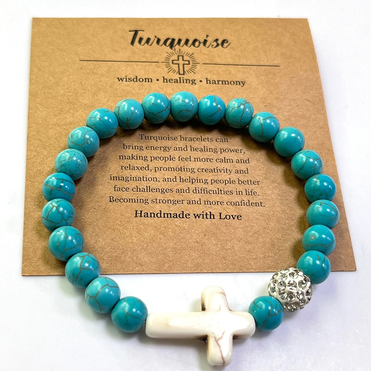 Handmade Gemstone Beaded Cross Bracelets- Nine Gemstone Choices!