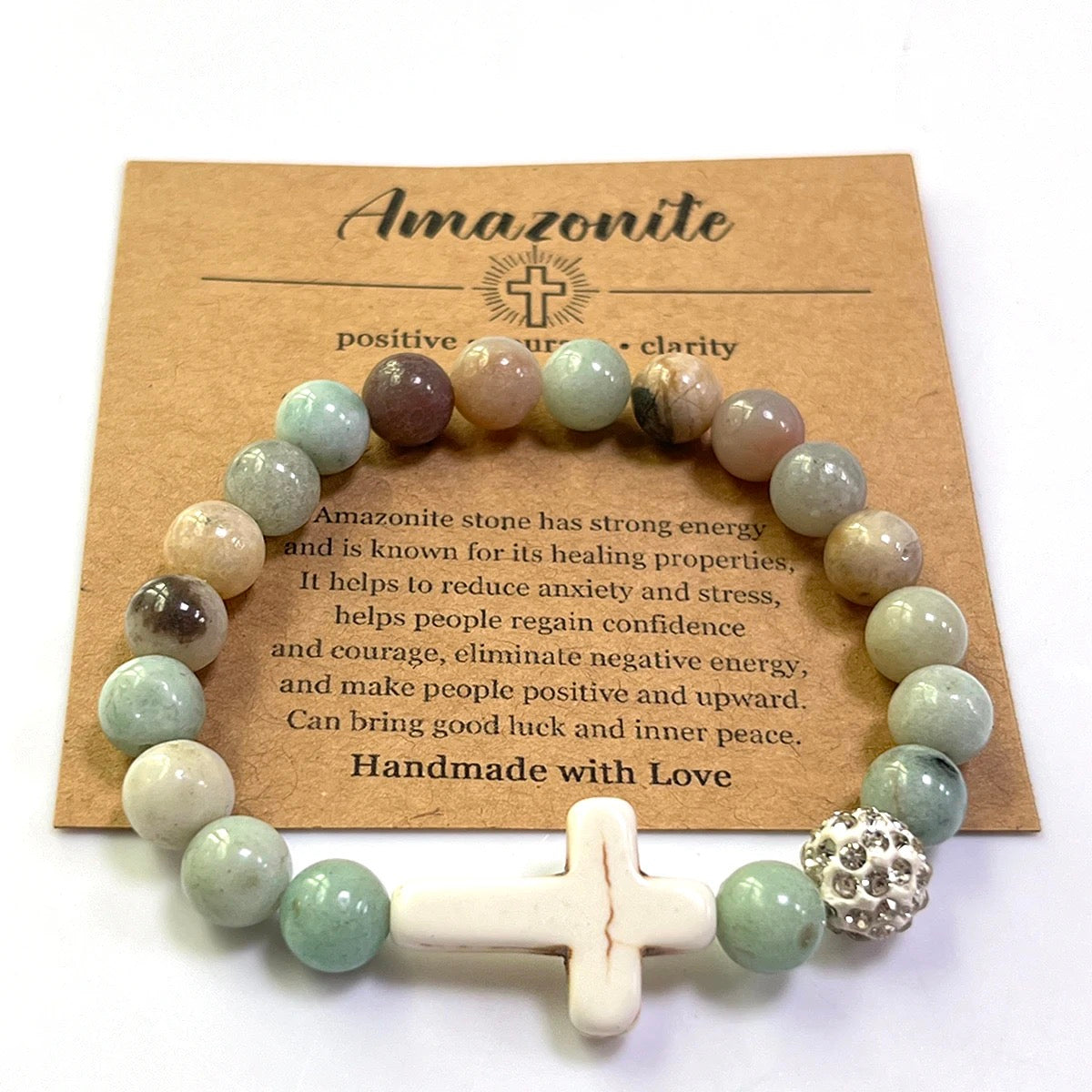 Handmade Gemstone Beaded Cross Bracelets- Nine Gemstone Choices!