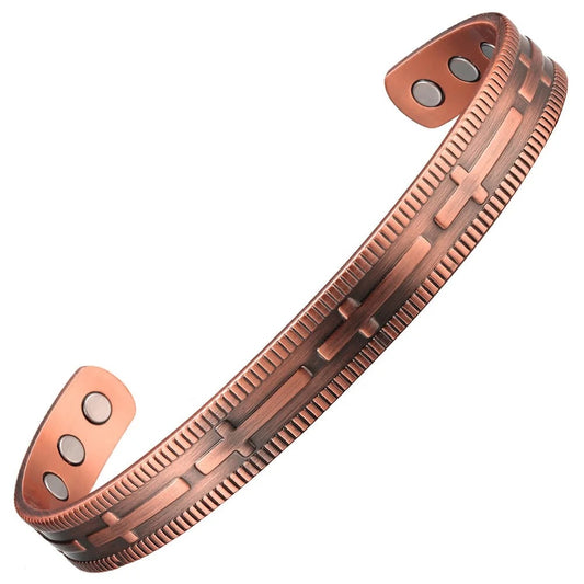 Thin Copper Cross Cuff Bracelet