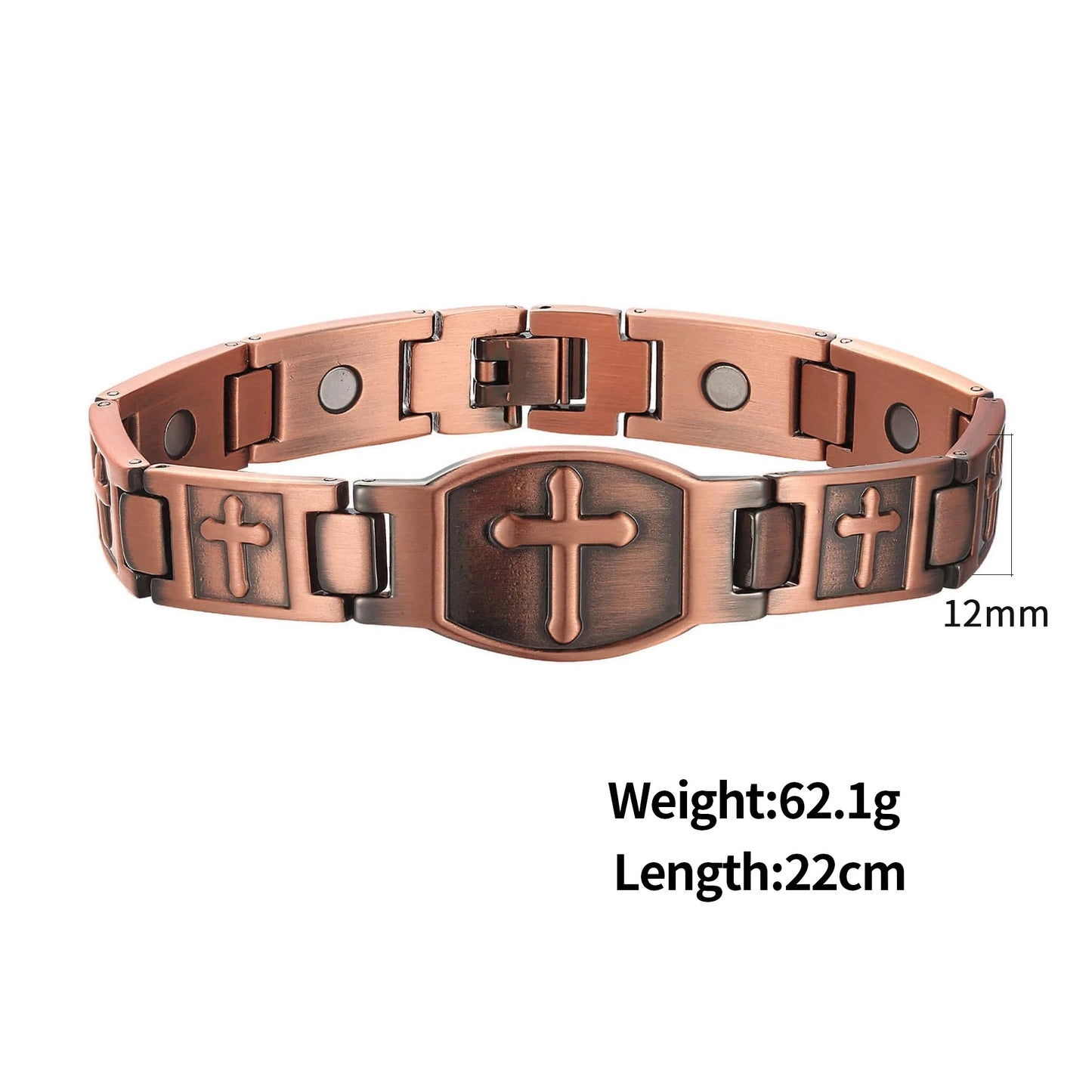 Copper Magnetic Cross Link Bracelet