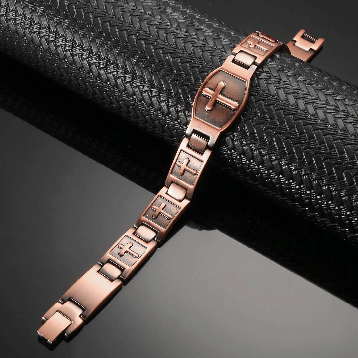 Copper Magnetic Cross Link Bracelet
