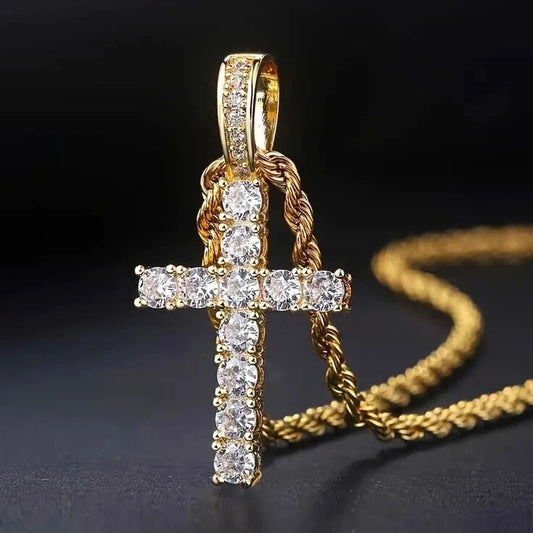 Stunning Cubic Zerconia Cross Necklace