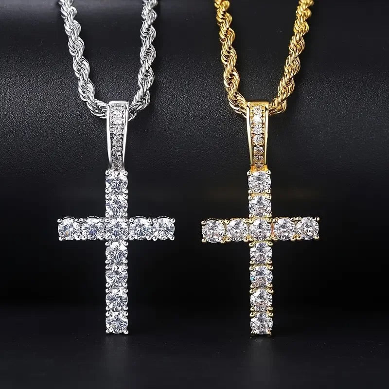 Stunning Cubic Zerconia Cross Necklace