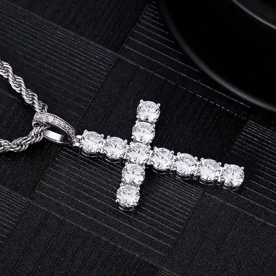 Stunning Cubic Zerconia Cross Necklace