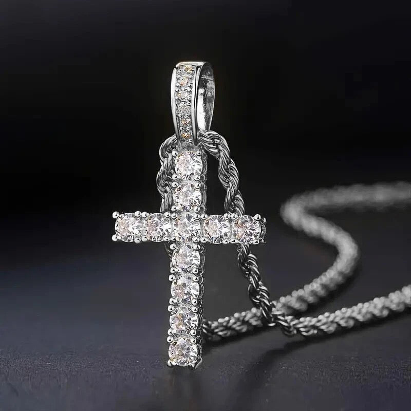 Stunning Cubic Zerconia Cross Necklace