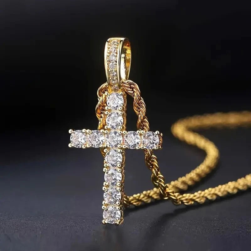 Stunning Cubic Zerconia Cross Necklace