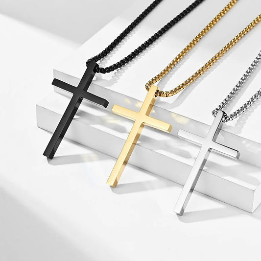 Minimalist Highly Polished Non-Tarnish Stainless Steel Cross
