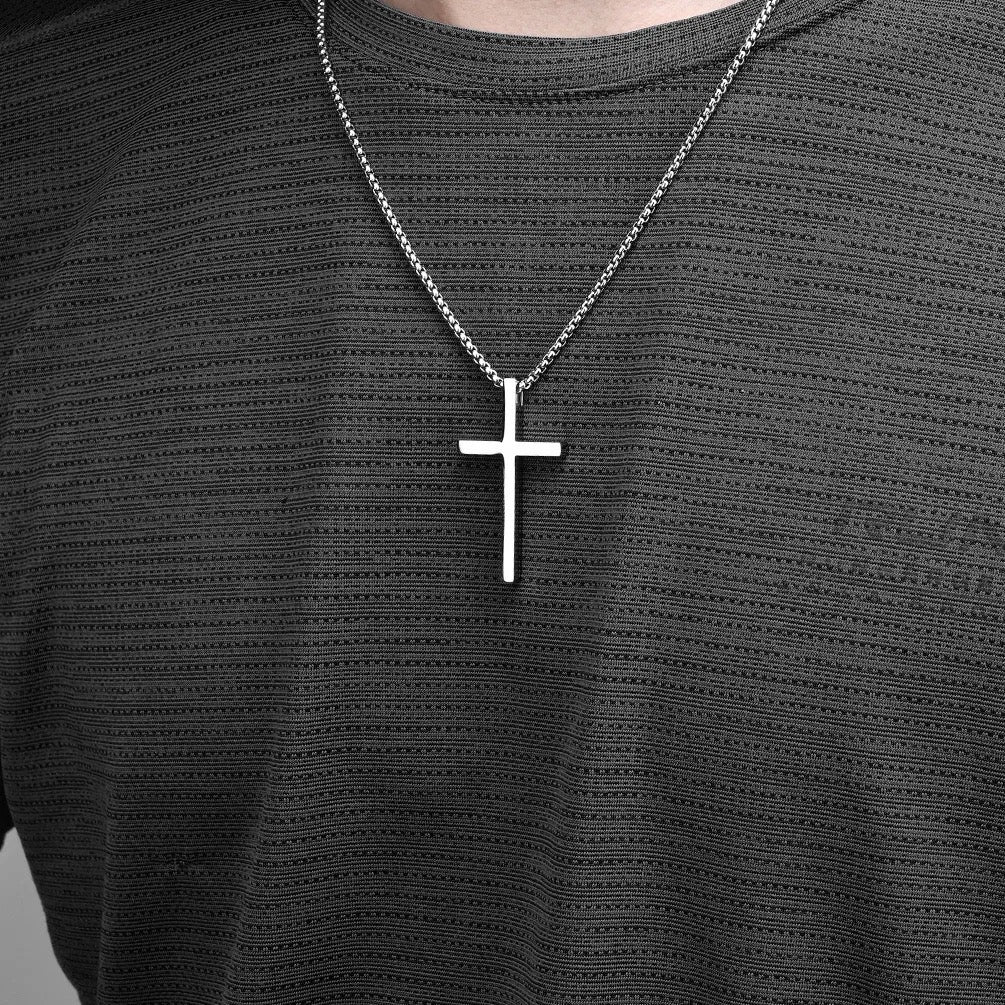Minimalist Highly Polished Non-Tarnish Stainless Steel Cross