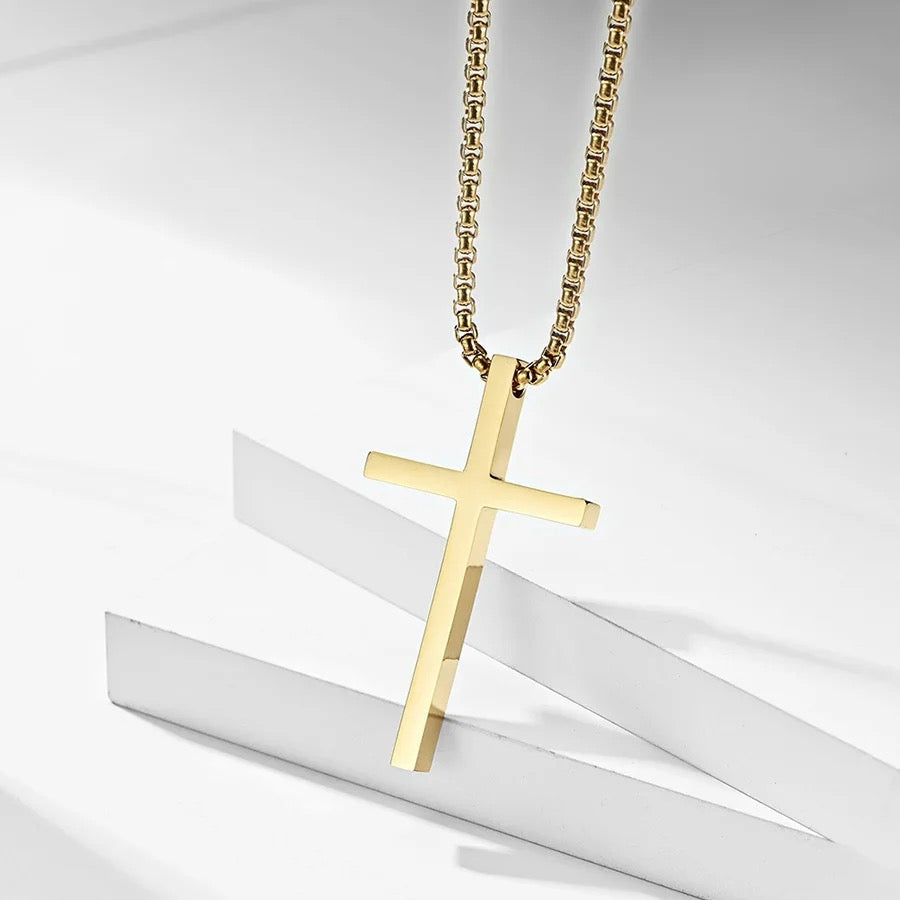 Minimalist Highly Polished Non-Tarnish Stainless Steel Cross