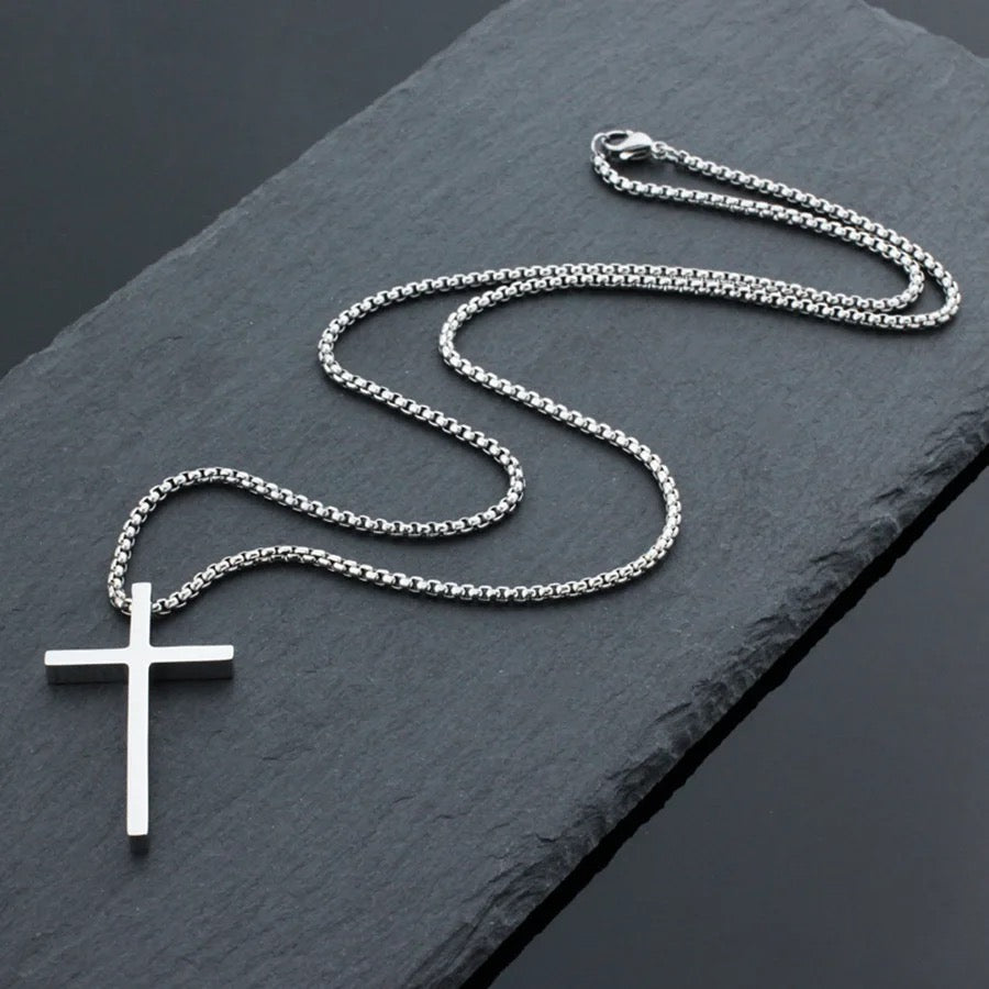 Minimalist Highly Polished Non-Tarnish Stainless Steel Cross