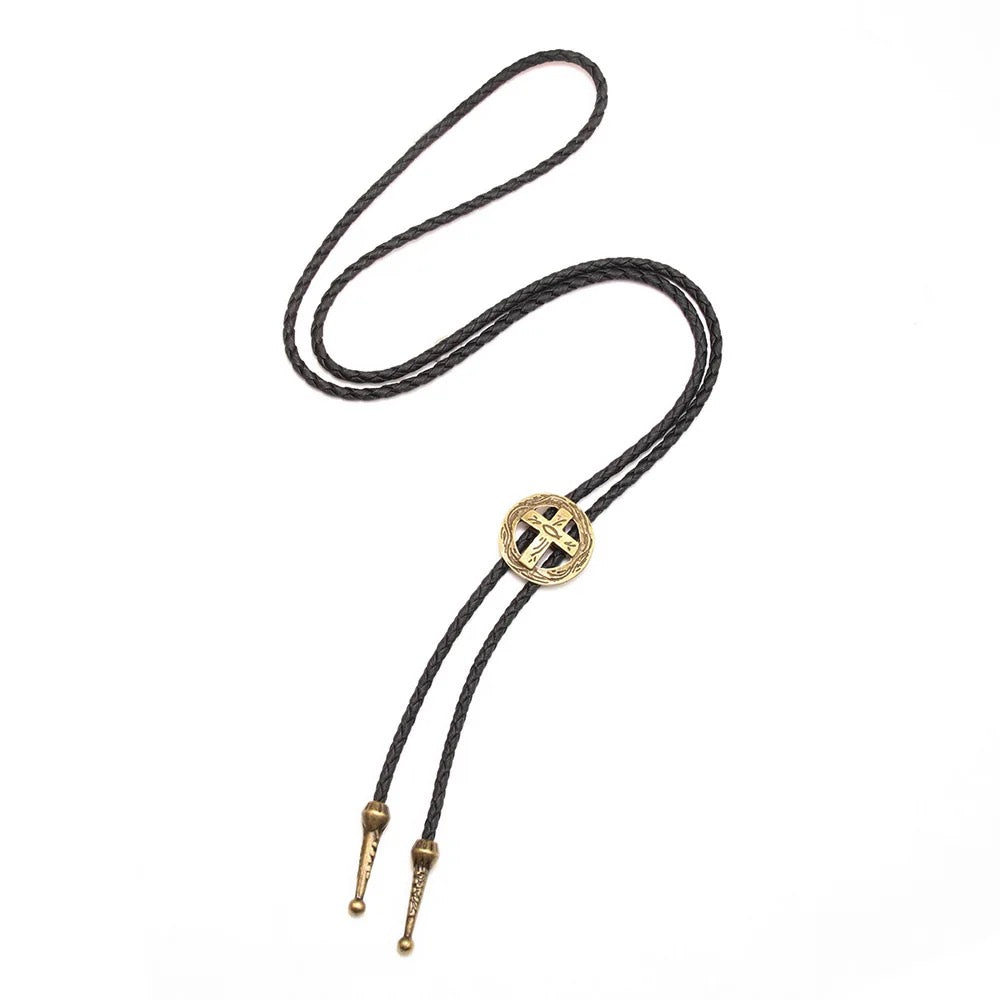 Circle Cross Bolo Tie