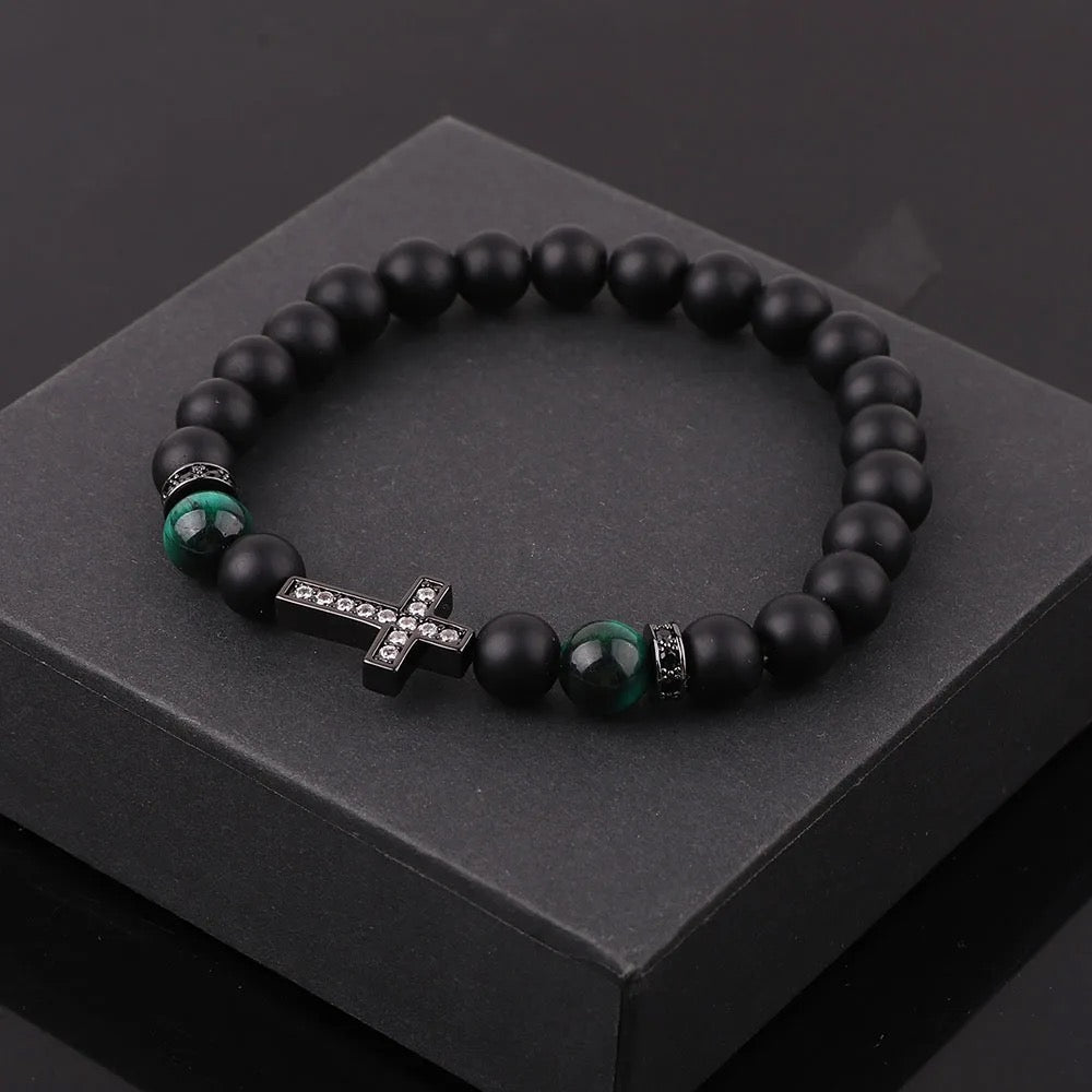 Handmade Cubic Zerconia Cross Bracelet