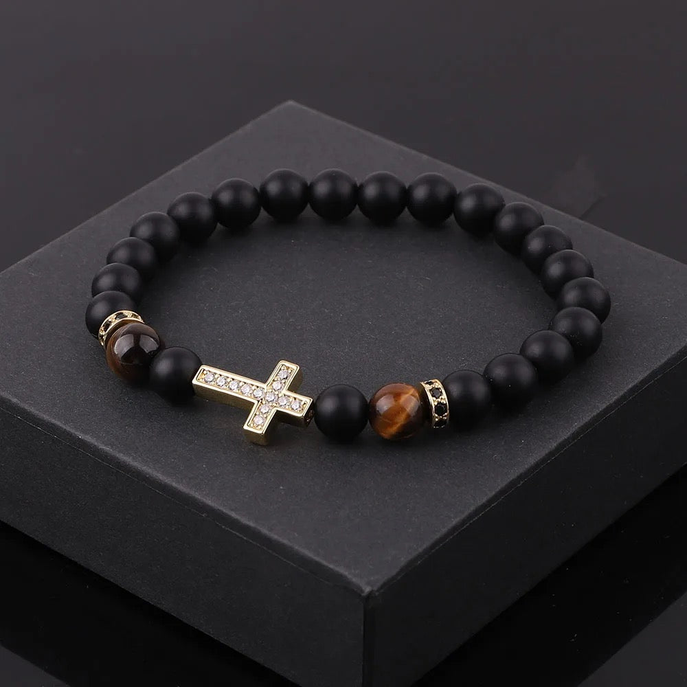 Handmade Cubic Zerconia Cross Bracelet