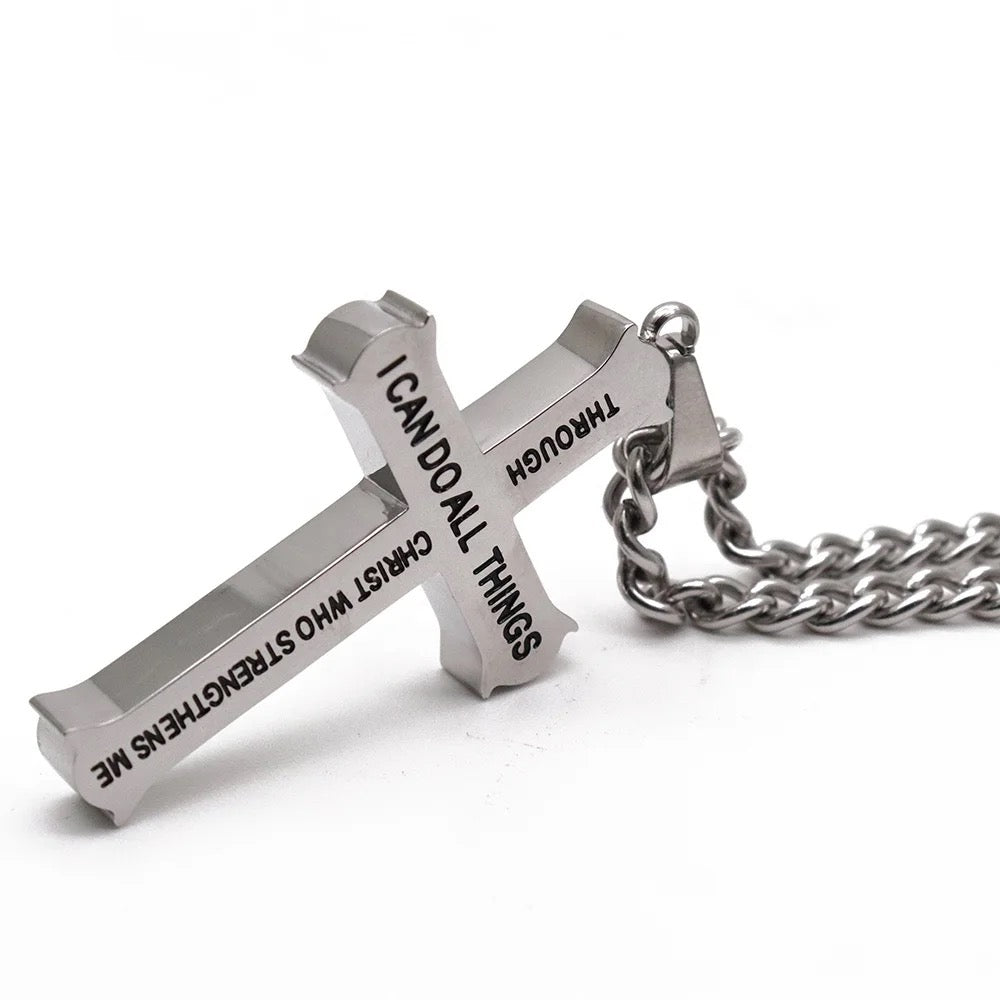 I Can Do All Things Thick Men’s Cross Necklace