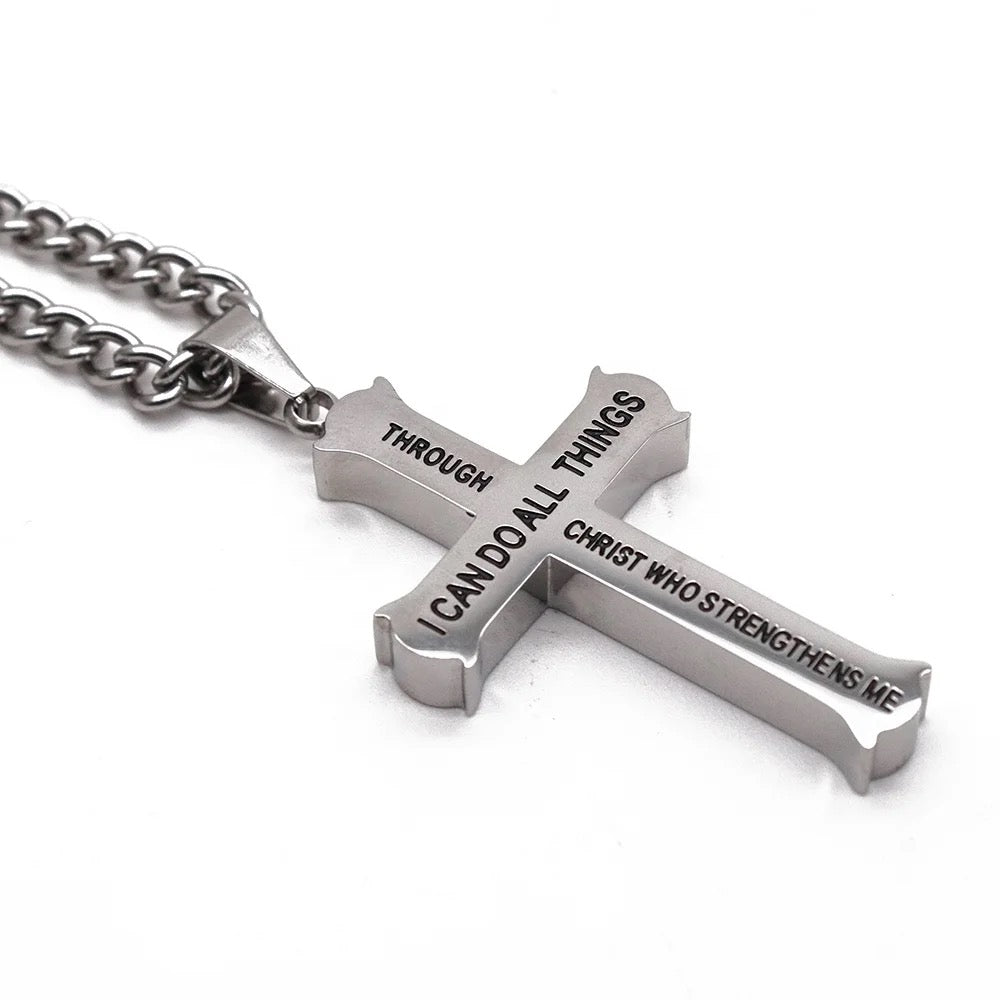 I Can Do All Things Thick Men’s Cross Necklace
