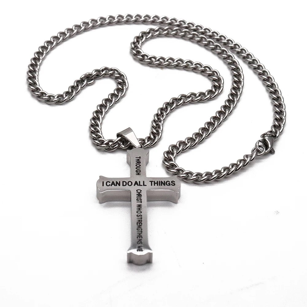 I Can Do All Things Thick Men’s Cross Necklace