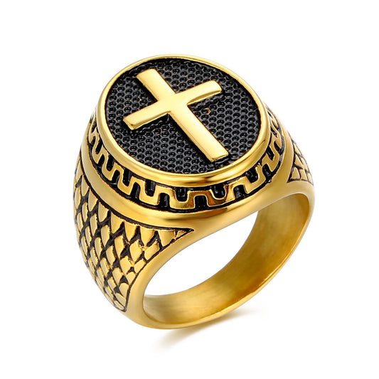 Men’s Titanium Cross Ring