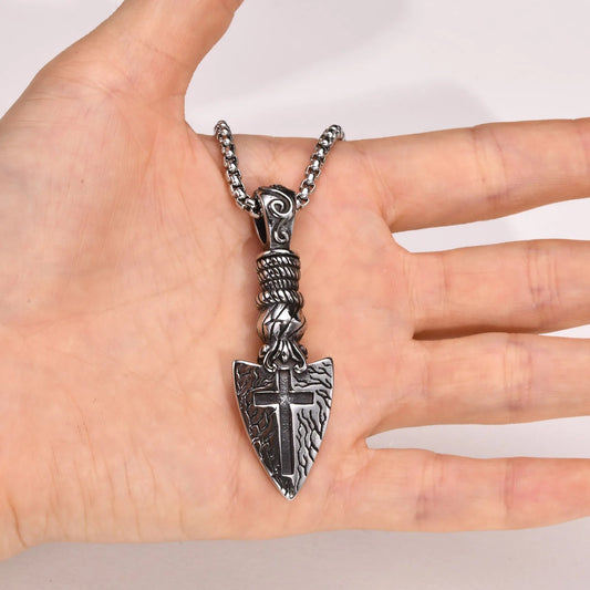 Vintage Cross Arrowhead Necklace