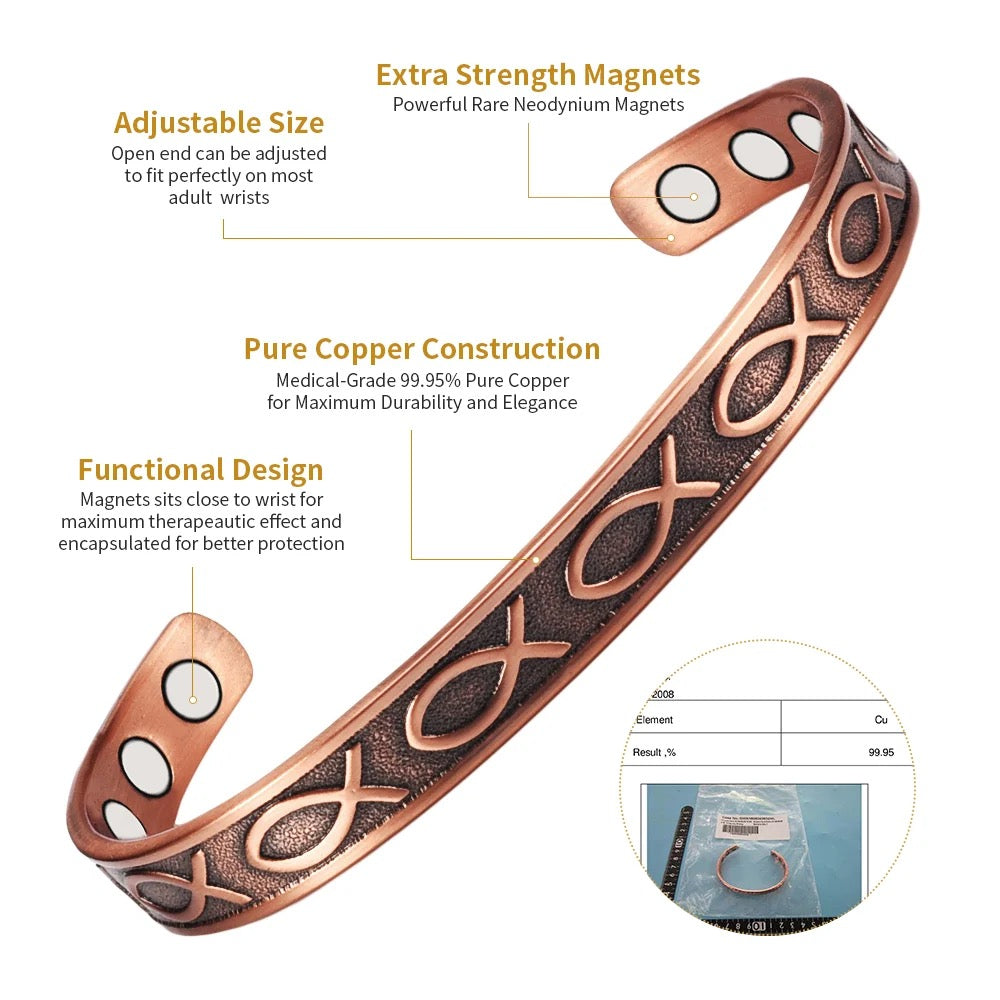 Copper Magnetic Fisher of Men Bracelet