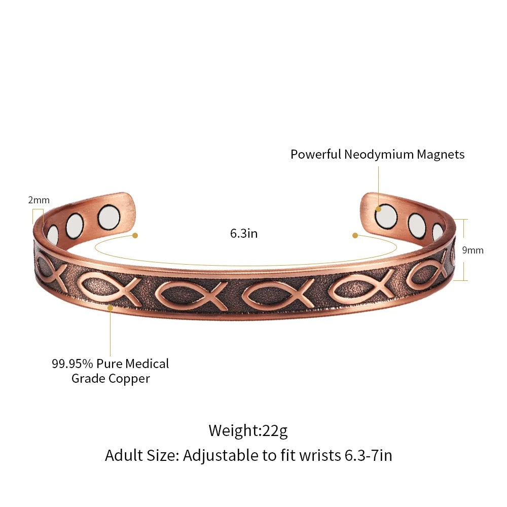 Copper Magnetic Fisher of Men Bracelet