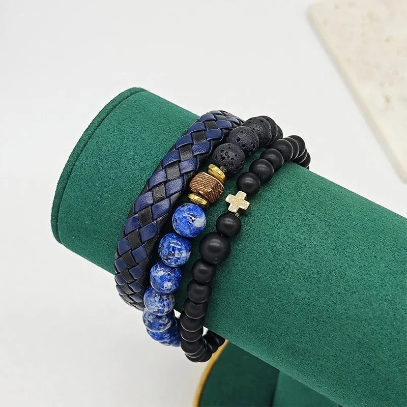 Stackable Three Strand Cross Bracelet
