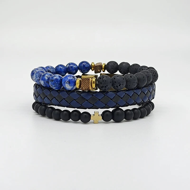 Stackable Three Strand Cross Bracelet