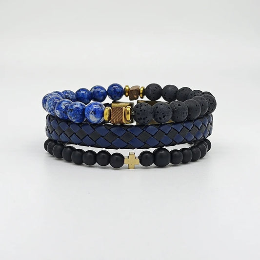 Stackable Three Strand  Cross Bracelet
