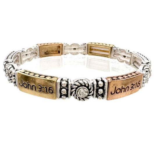 John 3:16 Tritone Stretch Bracelet