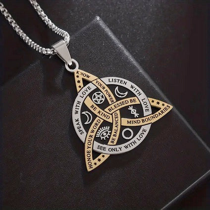 Trinity Knot With Inspirational Quotes Necklace
