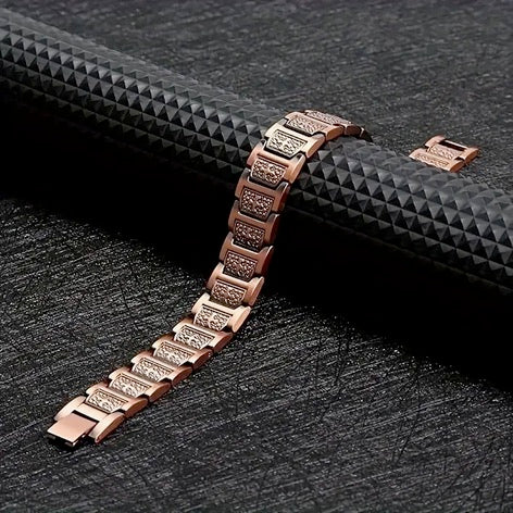 Copper Bracelet, Retro Cross Design With Magnetic Therapy