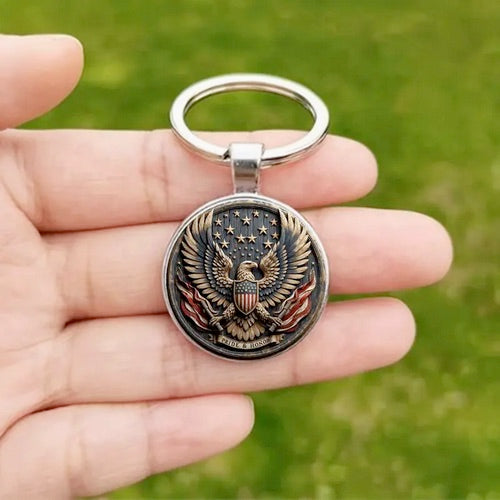 Patriotic America Seal Eagle Keychain