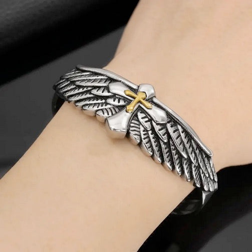 Vintage Style Angel Wings Cross Bracelets