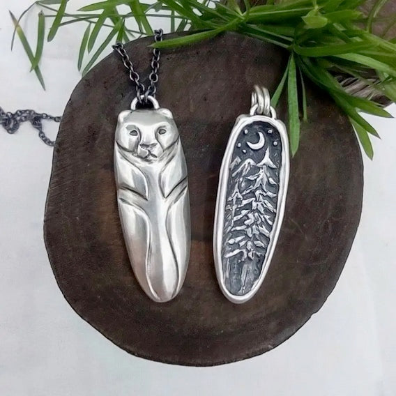 Wilderness Two Sided Bear Totem Necklace