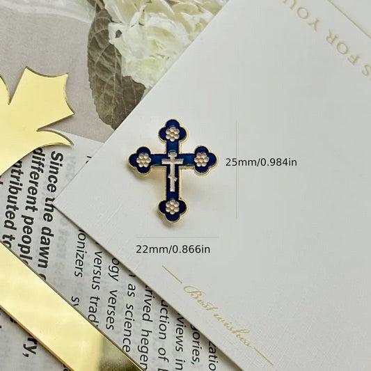 Black Cross Pin Brooch Clothes Backpack Decoration