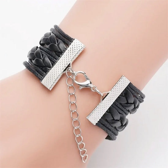 Handmade Black Infinity Love Horse Bracelet