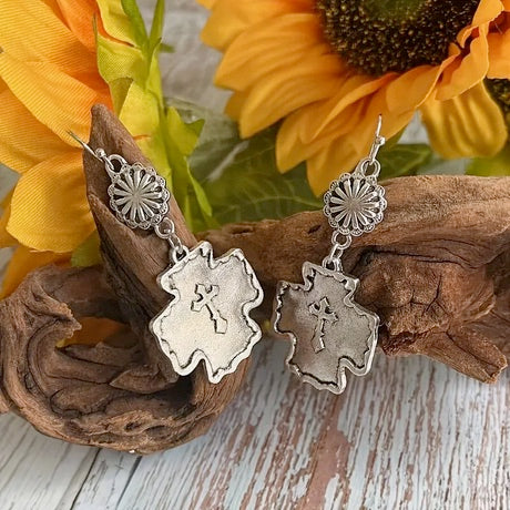 Bohemian Vintage Style Dangle Cross Earrings