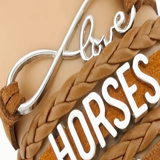 Handmade Brown Infinity Love Horse Bracelet