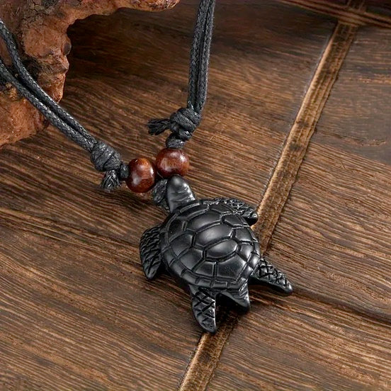 Antique Carved Lucky Turtle Necklace