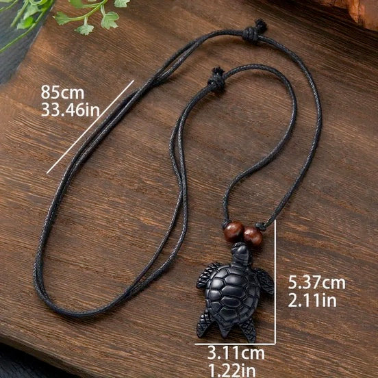 Antique Carved Lucky Turtle Necklace