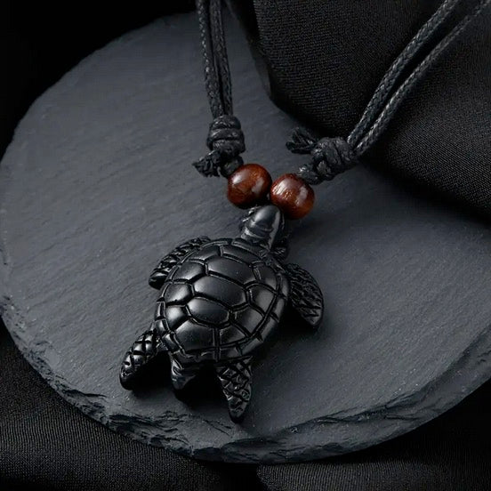 Antique Carved Lucky Turtle Necklace