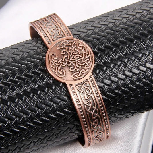 Men & Women's Copper Magnetic Bracelet with Tree of Life & Celtic Knot Design