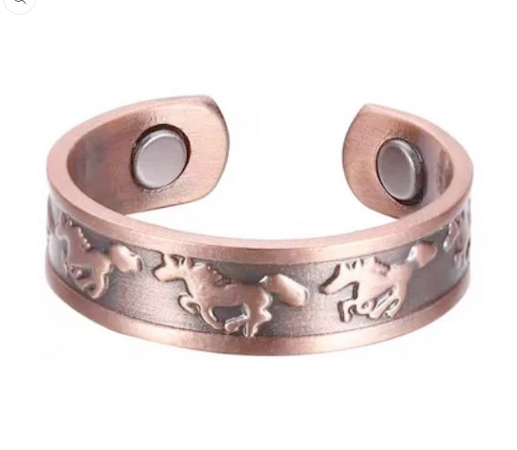 Copper Horse Bracelet And Ring Set