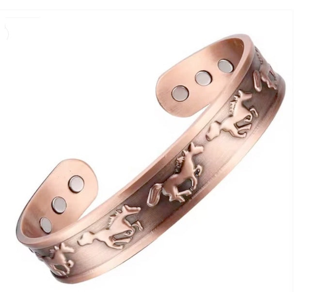 Copper Horse Bracelet And Ring Set
